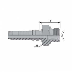 AGR угловой ниппель 60°, interlock, внутренний конус, BSP резьба. (KMG)